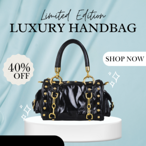 Luxury Black And Gold Handbag